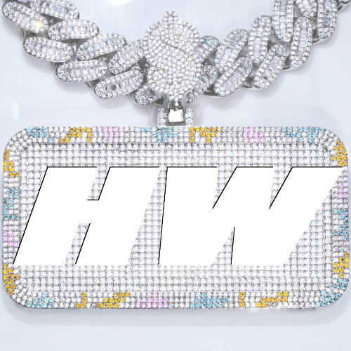 CUSTOM LETTER NECKLACE 3D COLORFUL SQUARE