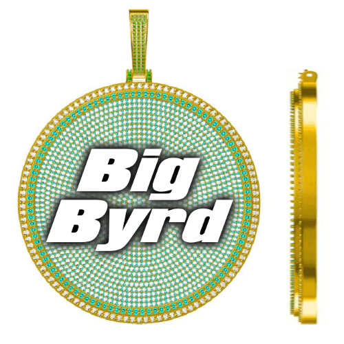 CUSTOM LETTER NECKLACE 3D BIG DISC