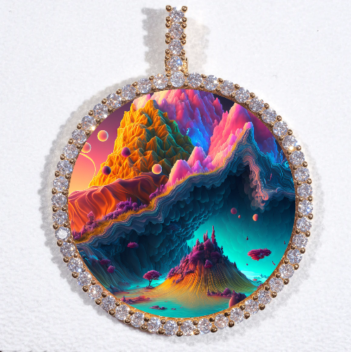 LARGE 3D CIRCLE CUSTOM PICTURE PENDANT