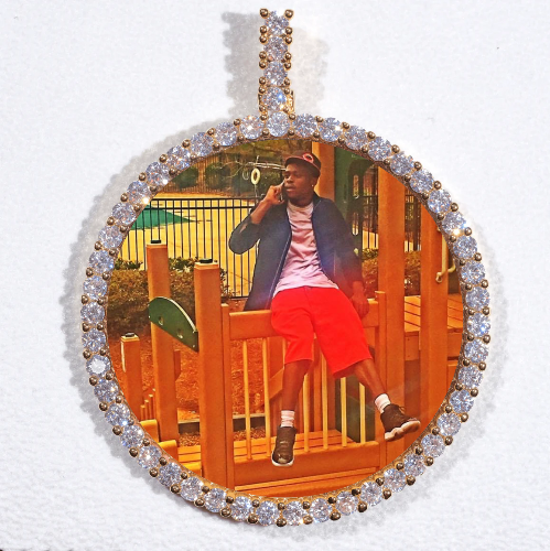 LARGE 3D CIRCLE CUSTOM PICTURE PENDANT