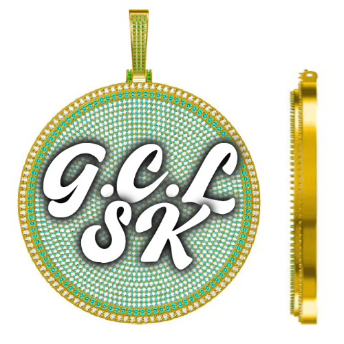 CUSTOM LETTER NECKLACE 3D BIG DISC