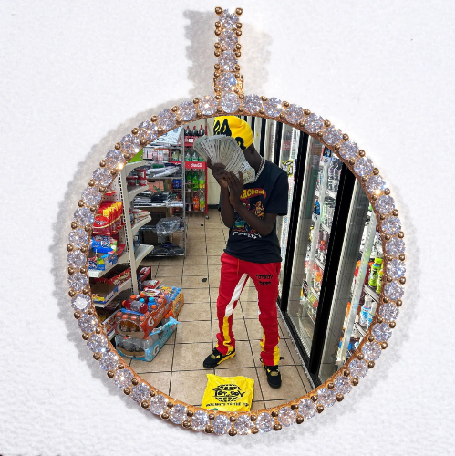 LARGE 3D CIRCLE CUSTOM PICTURE PENDANT