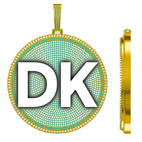 CUSTOM LETTER NECKLACE 3D BIG DISC