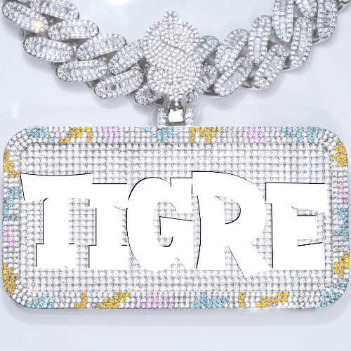 CUSTOM LETTER NECKLACE 3D COLORFUL SQUARE