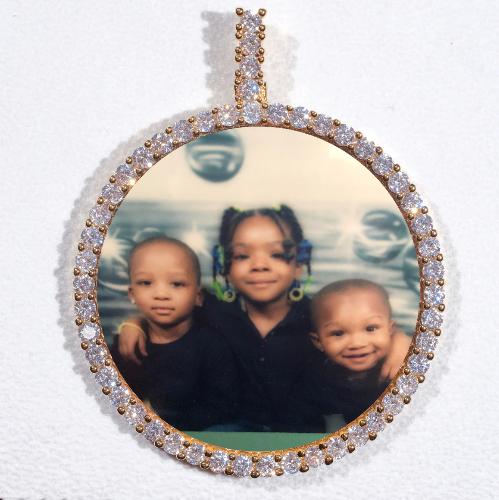 LARGE 3D CIRCLE CUSTOM PICTURE PENDANT