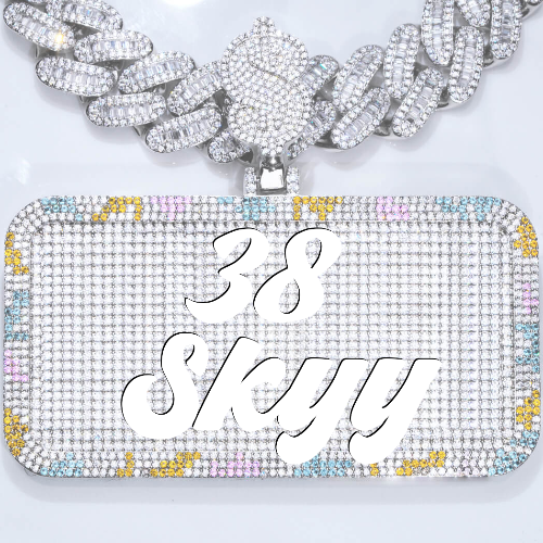 CUSTOM LETTER NECKLACE 3D COLORFUL SQUARE