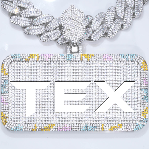 CUSTOM LETTER NECKLACE 3D COLORFUL SQUARE