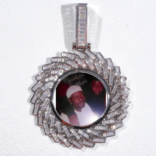 Large 3D Baguette Custom Picture Pendant