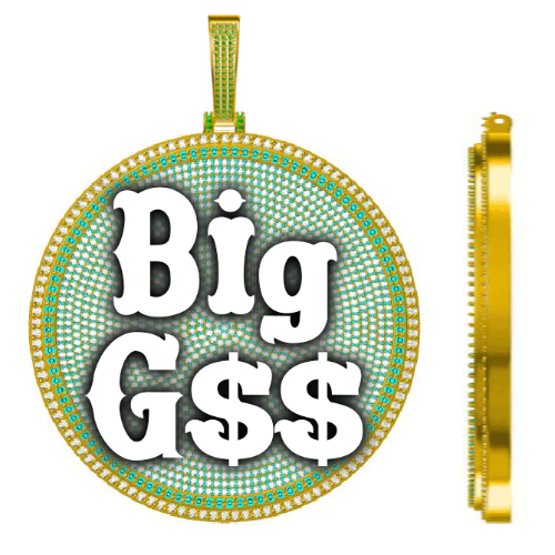 CUSTOM LETTER NECKLACE 3D BIG DISC