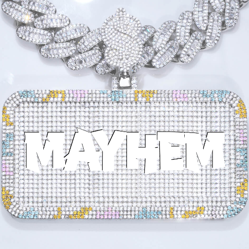 CUSTOM LETTER NECKLACE 3D COLORFUL SQUARE