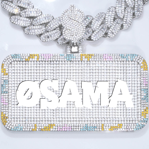 CUSTOM LETTER NECKLACE 3D COLORFUL SQUARE