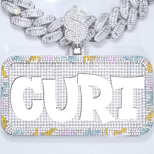 CUSTOM LETTER NECKLACE 3D COLORFUL SQUARE