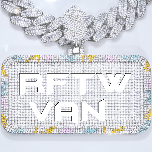 CUSTOM LETTER NECKLACE 3D COLORFUL SQUARE