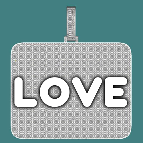 CUSTOM LETTER NECKLACE 3D BIG SQUARE