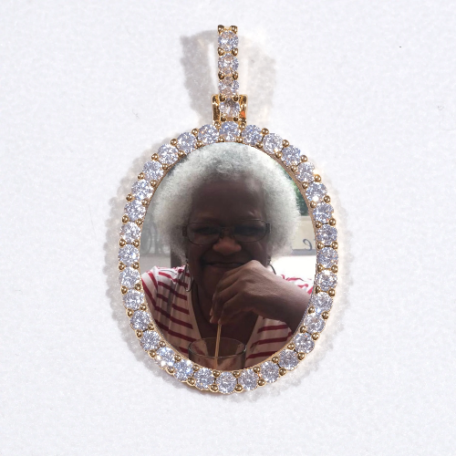 3D Oval Custom Picture Pendant
