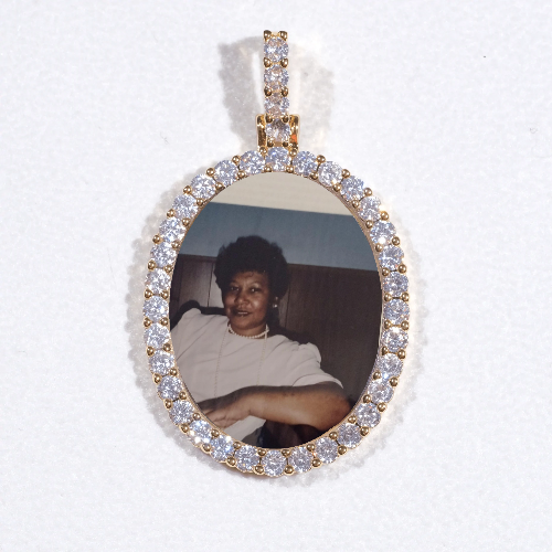 3D Oval Custom Picture Pendant