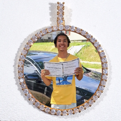 LARGE 3D CIRCLE CUSTOM PICTURE PENDANT