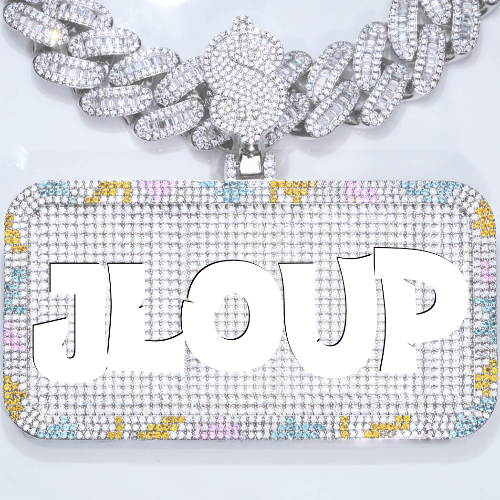 CUSTOM LETTER NECKLACE 3D COLORFUL SQUARE