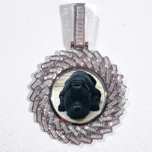 Large 3D Baguette Custom Picture Pendant