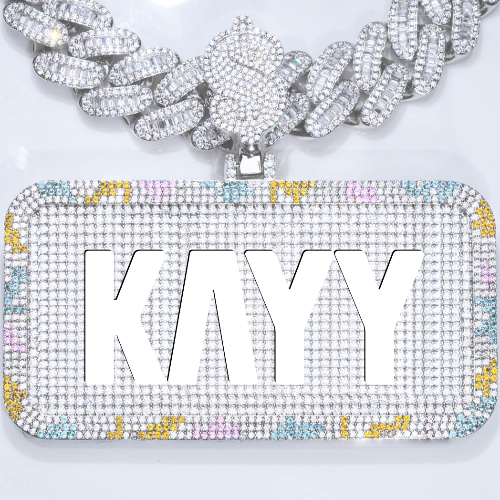 CUSTOM LETTER NECKLACE 3D COLORFUL SQUARE