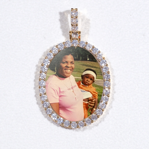 3D Oval Custom Picture Pendant