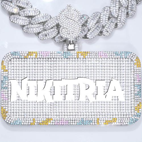 CUSTOM LETTER NECKLACE 3D COLORFUL SQUARE