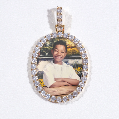 3D Oval Custom Picture Pendant
