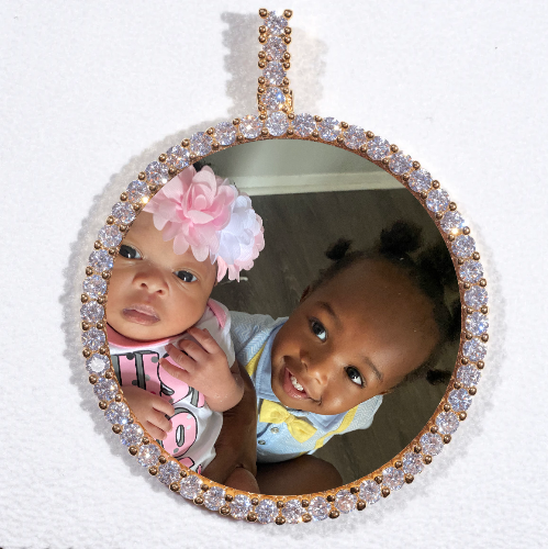 LARGE 3D CIRCLE CUSTOM PICTURE PENDANT