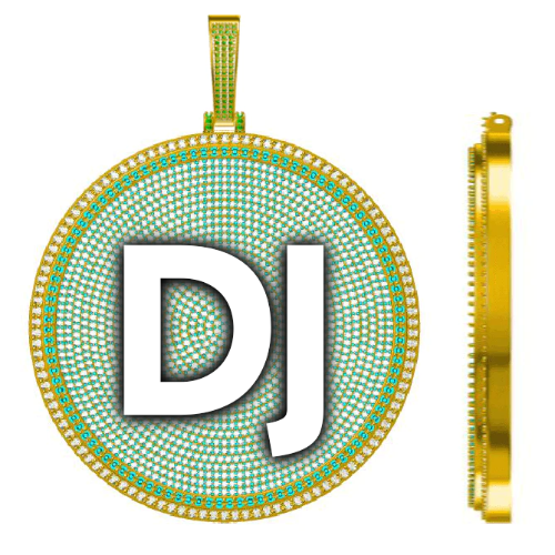 CUSTOM LETTER NECKLACE 3D BIG DISC