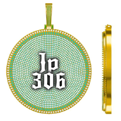 CUSTOM LETTER NECKLACE 3D BIG DISC