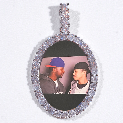 Large 3D Oval Custom Picture Pendant