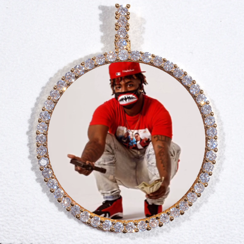 LARGE 3D CIRCLE CUSTOM PICTURE PENDANT