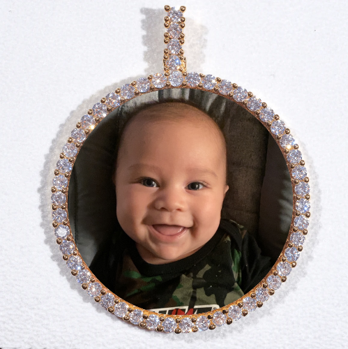 LARGE 3D CIRCLE CUSTOM PICTURE PENDANT