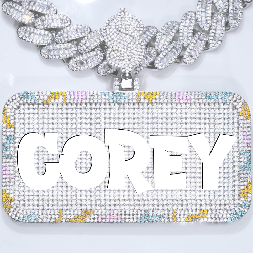 CUSTOM LETTER NECKLACE 3D COLORFUL SQUARE
