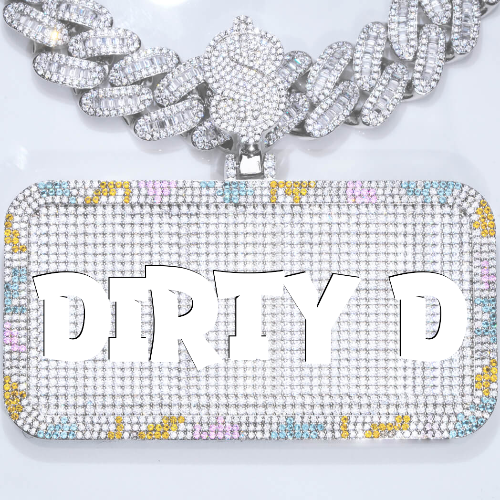 CUSTOM LETTER NECKLACE 3D COLORFUL SQUARE