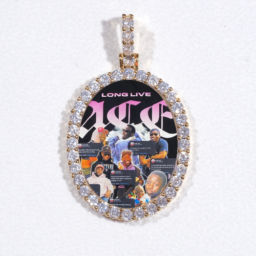 3D Oval Custom Picture Pendant