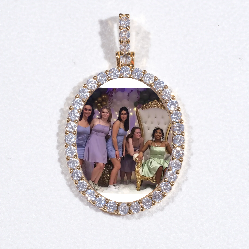 3D Oval Custom Picture Pendant