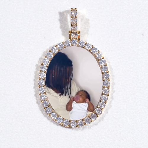3D Oval Custom Picture Pendant