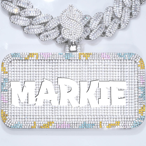 CUSTOM LETTER NECKLACE 3D COLORFUL SQUARE