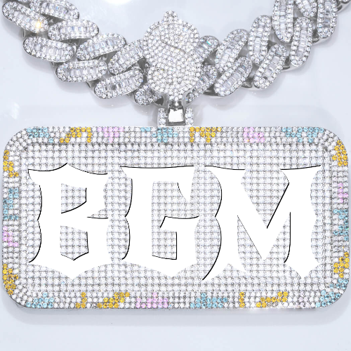 CUSTOM LETTER NECKLACE 3D COLORFUL SQUARE