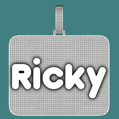 CUSTOM LETTER NECKLACE 3D BIG SQUARE