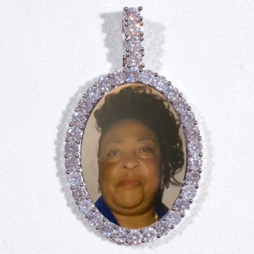 Large 3D Oval Custom Picture Pendant