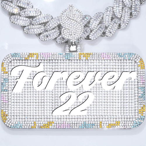 CUSTOM LETTER NECKLACE 3D COLORFUL SQUARE