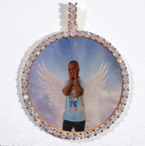 LARGE 3D CIRCLE CUSTOM PICTURE PENDANT