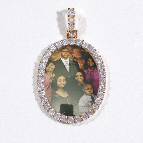 3D Oval Custom Picture Pendant