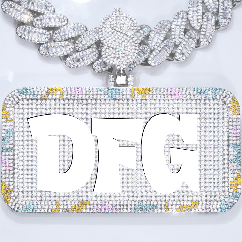 CUSTOM LETTER NECKLACE 3D COLORFUL SQUARE