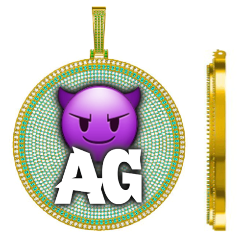 CUSTOM LETTER NECKLACE 3D BIG DISC