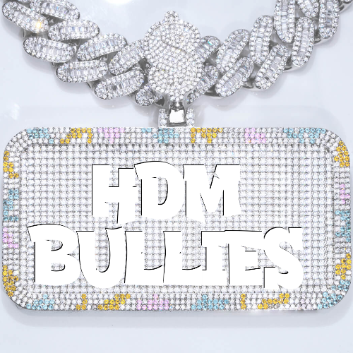 CUSTOM LETTER NECKLACE 3D COLORFUL SQUARE