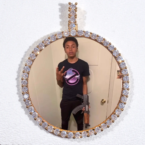 LARGE 3D CIRCLE CUSTOM PICTURE PENDANT