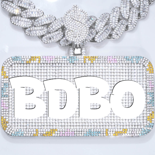 CUSTOM LETTER NECKLACE 3D COLORFUL SQUARE